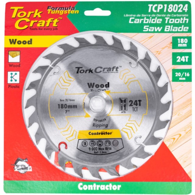 Blade Contractor 180 X 24T 20/16 Circular Saw Tct