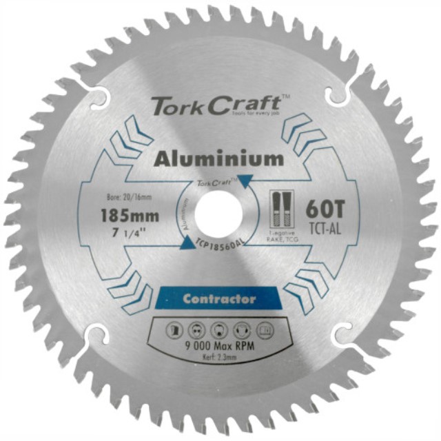 Blade Contractor Alum 185 X 60T 20/16 Circular Saw Tct