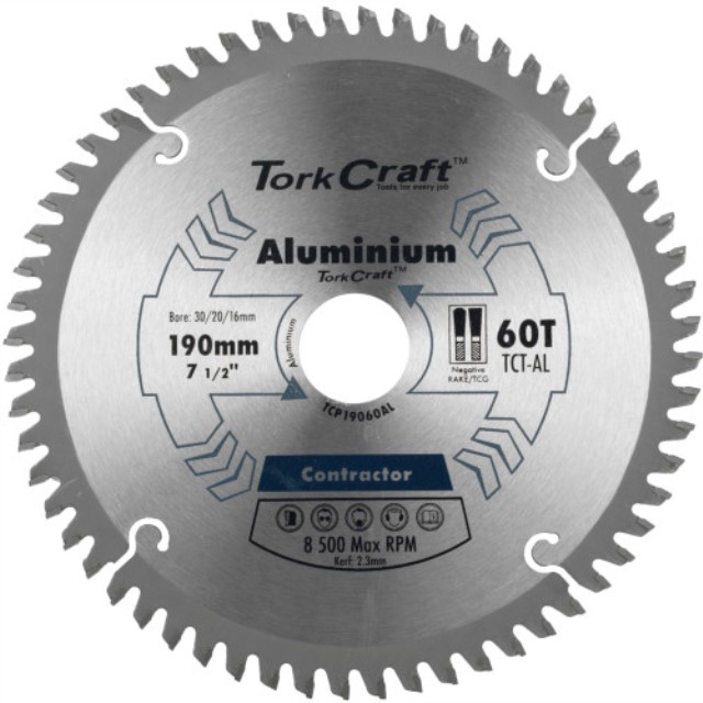 Blade Contractor Alum 190 X 60T 30/20/16 Circular Saw Tct