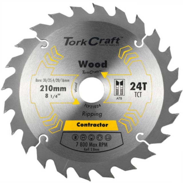 Blade Contractor 210 X 24T 30/1/20/16 Circular Saw Tct