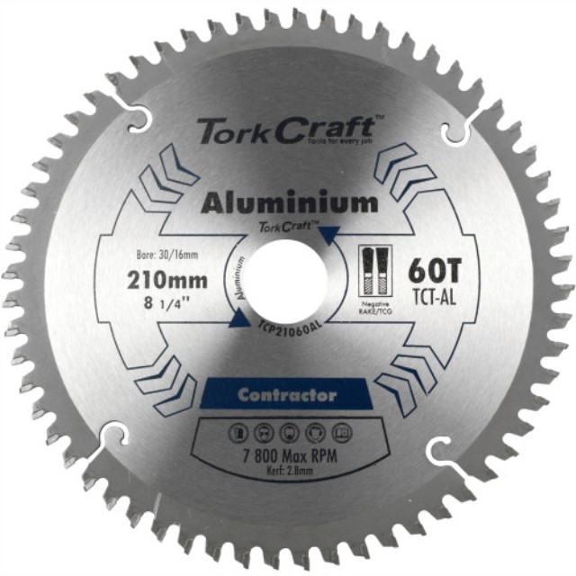 Blade Contactor Alum 210 X 60T 30/16 Circular Saw Tct
