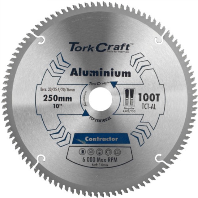 Blade Contractor Alum 250 X 100T 30/1/20/16 Circular Saw Tct