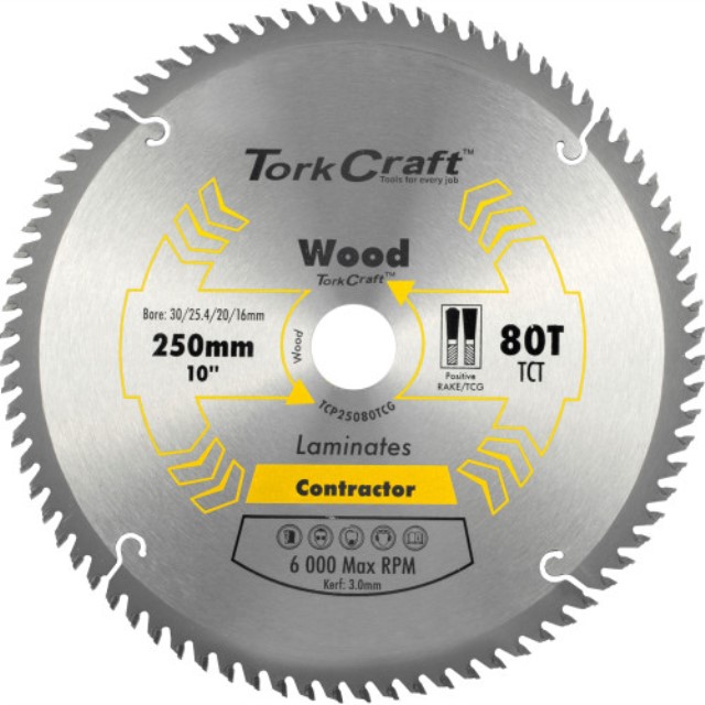Blade Contractor 250 X 80T Tcg Neg Circular Saw Tct