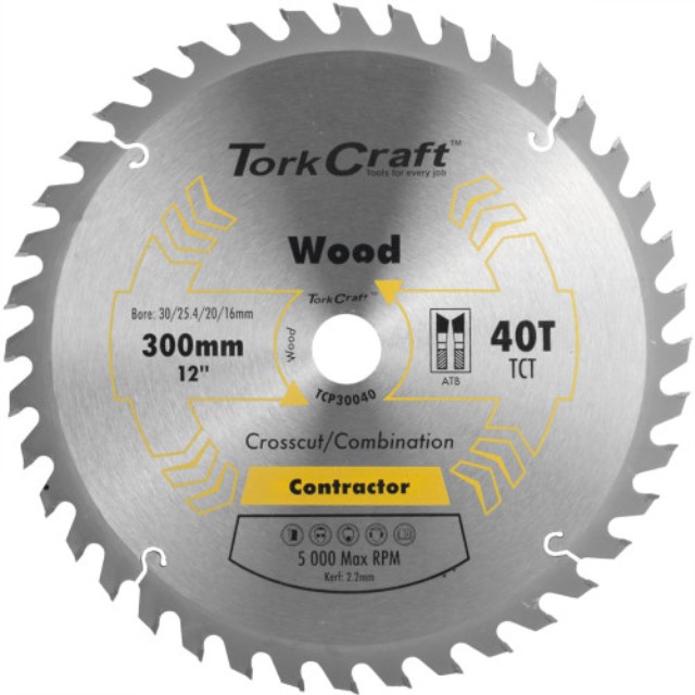 Blade Contractor 300 X 40T 30/1/20/16 Circular Saw Tct