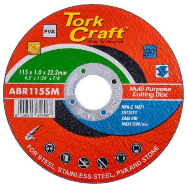 Cutting Disc Multi Purpose 115 X1.0 X 22.2Mm For Steel Ss Pva Stone