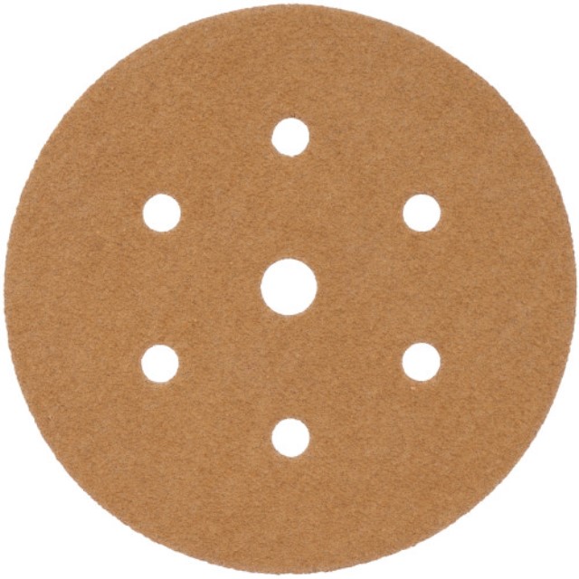 Gold Disc (50 Pieces) 100 Grit 150Mm X 6+1 Holes Hook And Loop