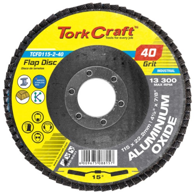 Flap Disc 115Mm 15 Deg.Angle 40Grit A/O