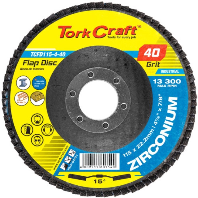 Flap Disc Zirconium 115Mm 40Grit Angled
