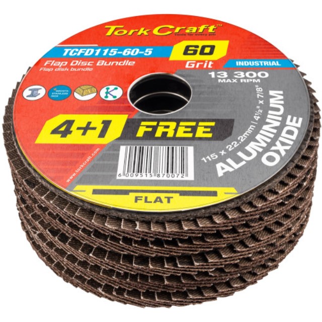 Flap Sanding Disc 115Mm 60Grit 4+1 Free A/O