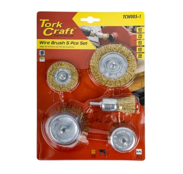 Wire Brush Set 5Pce With 6Mm Shaft Cup/Circ/End
