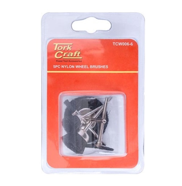 Wire Brushes Mini 5Pc Nylon 3.2Mm Shaft Assorted Shapes