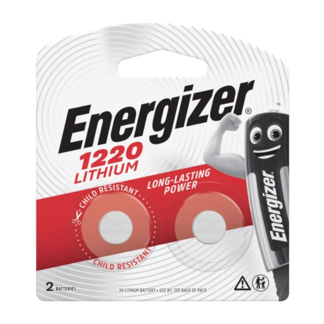 Energizer 1220 3V Lithium Coin Battery 2 Pack  (Moq 12)