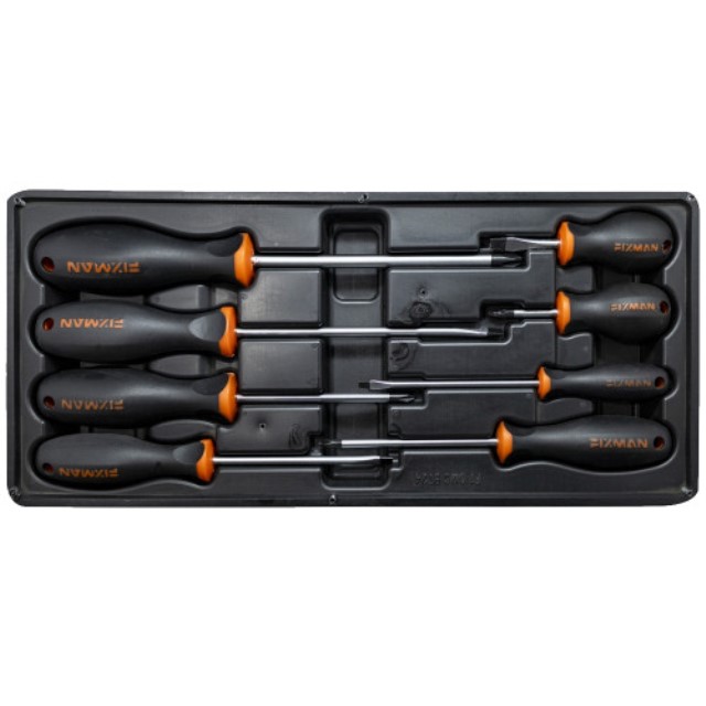 Fixman Tray 8 Piece Slotted And Phillips Screwdrivers
